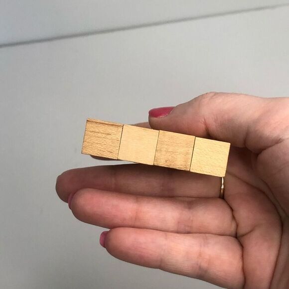 i love cats wood cubes miniature 2 inch decor gray cat figure 90s 80s - Picture 6 of 6